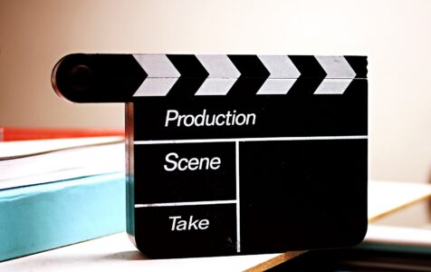 Clapperboard used for movies and television products